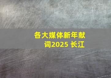 各大媒体新年献词2025 长江